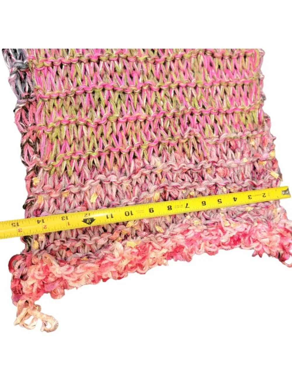 Colorful Fringe Oversize Infinity Scarf Wrap Crochet Knit Women Pink Purple Soft